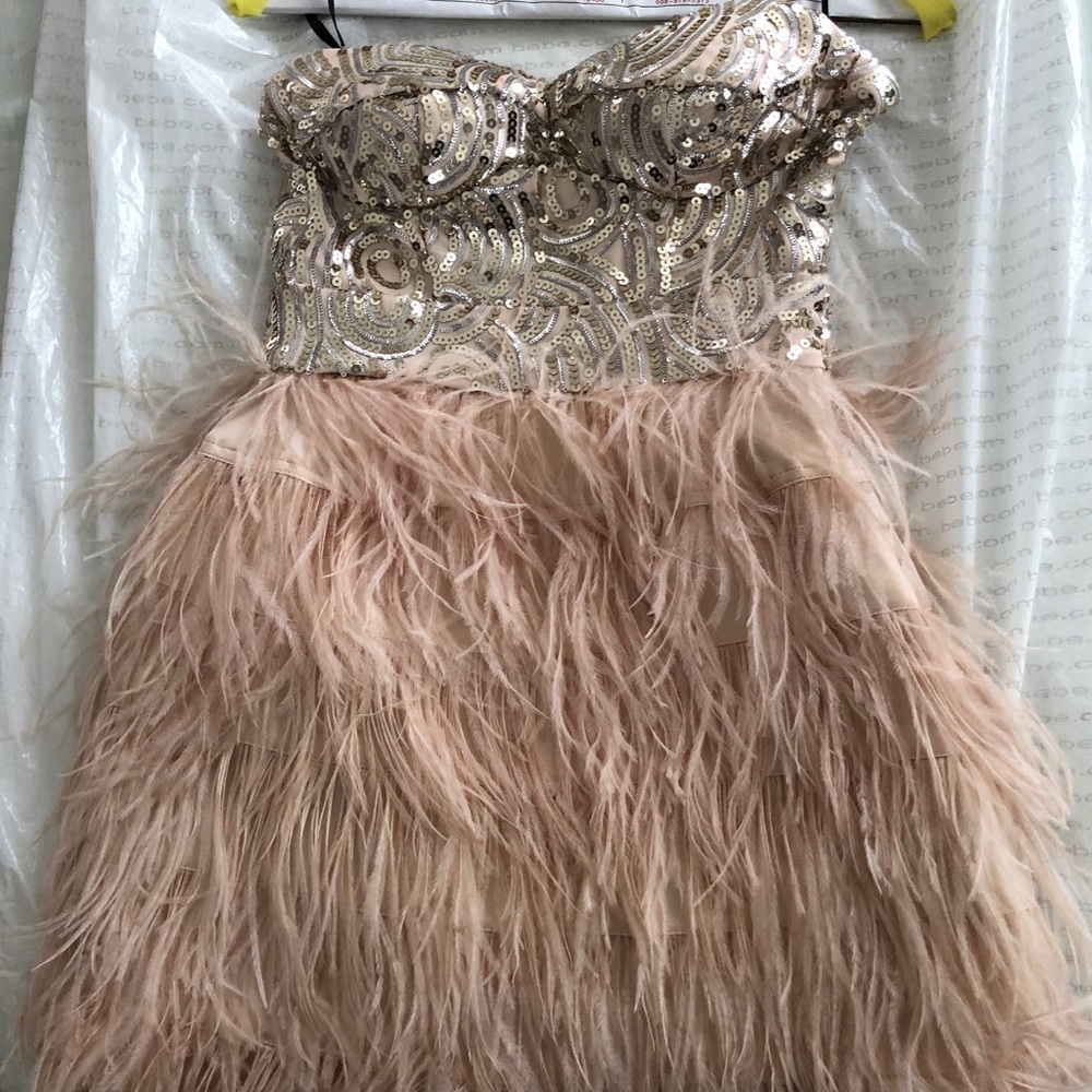Strapless mini Bebe dress